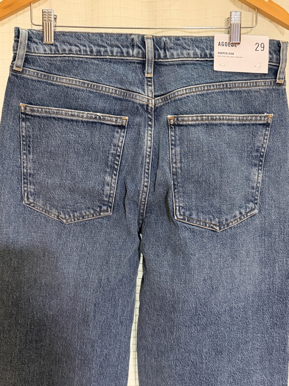 NEW NWT Agolde Harper jeans sz 29 mid rise relaxed straight FIx medium denim FP - Picture 13 of 14